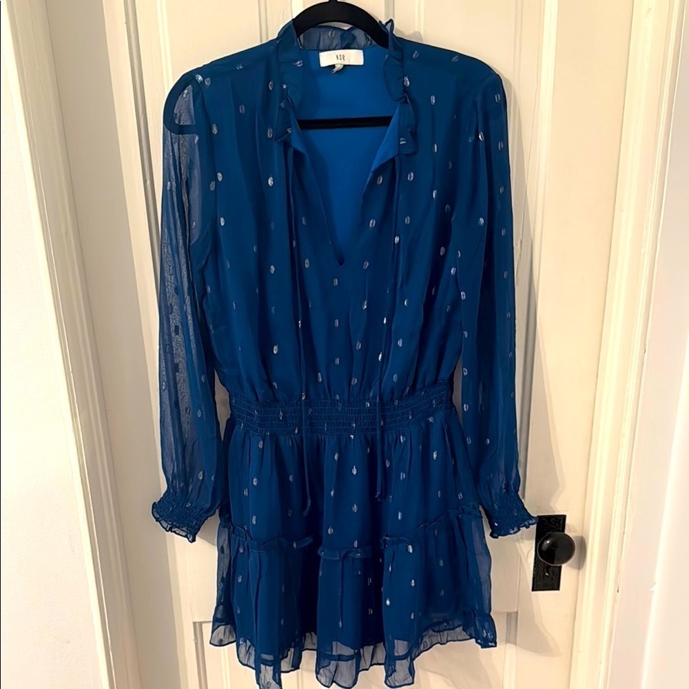 NSR // Azure Sheer Long Sleeve Dress